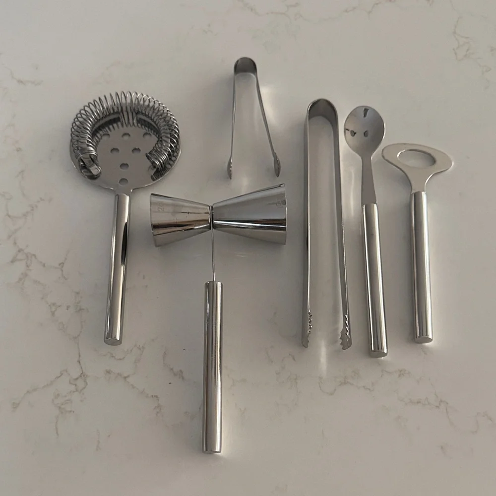 Crate & Barrel Stainless Steel Bar Tool Set